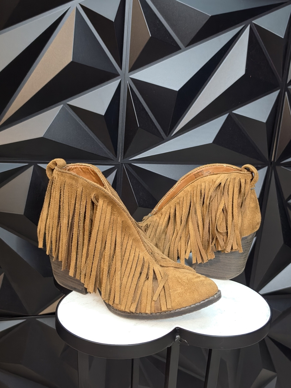 Coconuts by Matisse Tan Fringe Suede Ankle Booties